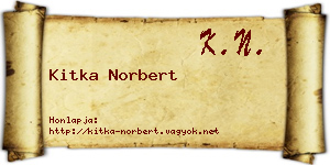 Kitka Norbert névjegykártya